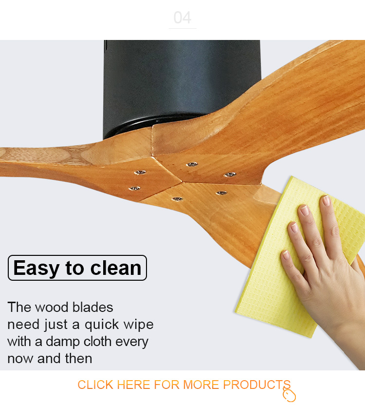 Powerful Electric Metal Ceiling Fan with Fancy Wood Blades Light and Remote 1stshine