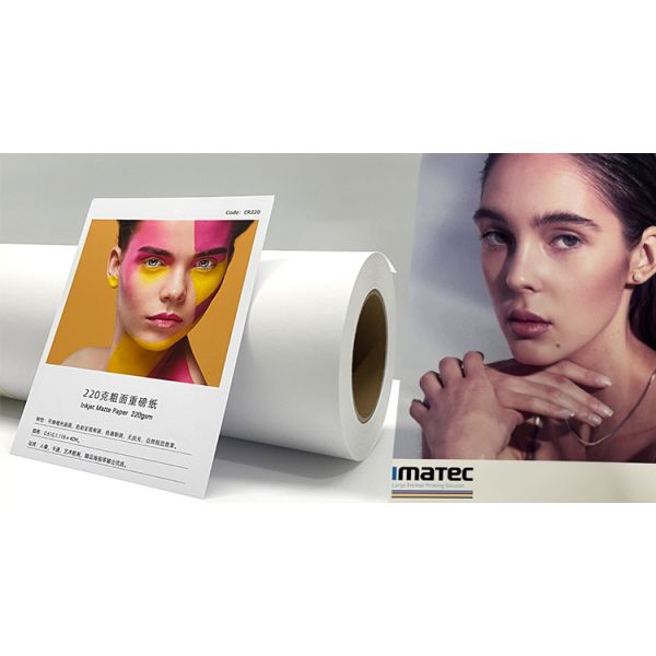 230gsm Enhanced Matte Fine Art Paper Roll for Inkjet Printers Compatible with Pigment and Dye Inks