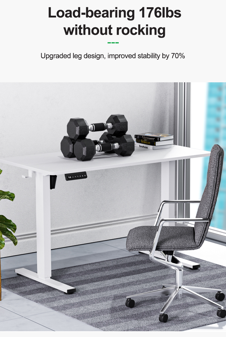 Adjustable Single DC Motor Sit Stand Desk for Home Office Electronic Metal Furniture