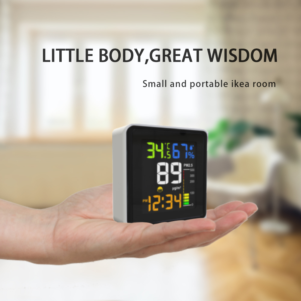 Temperature Humidity Air Quality Monitoring Device Portable PM2.5 Detector For LCD Digital Display