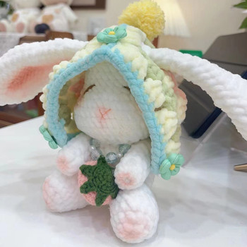 DIY Knitting Strawberry Rabbit Crochet Kit For Beginners Adults And Kids With Yarn