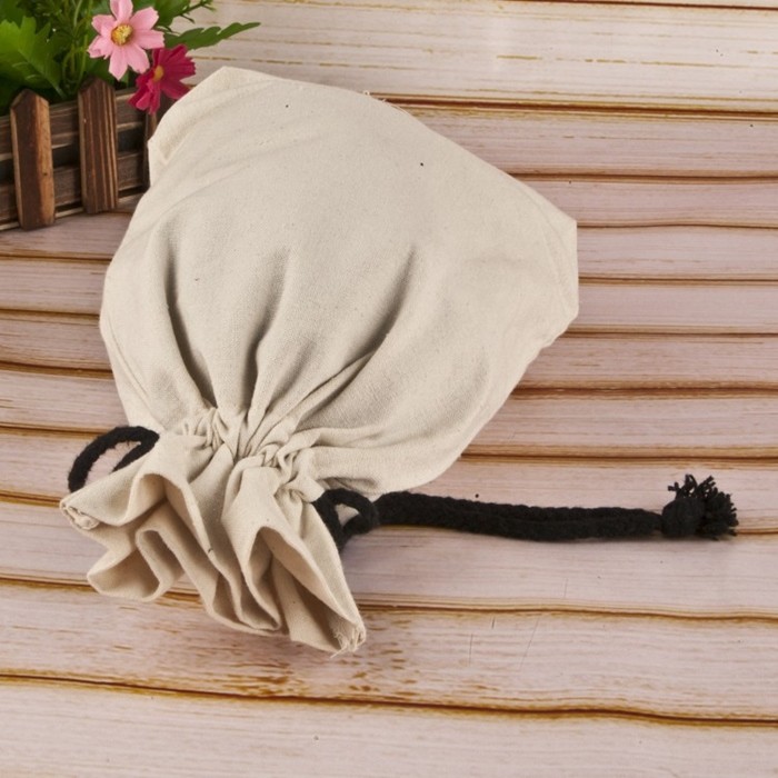 Handled Reusable Cotton Shopping Bags Gift Jute Small Cotton Drawstring Bags