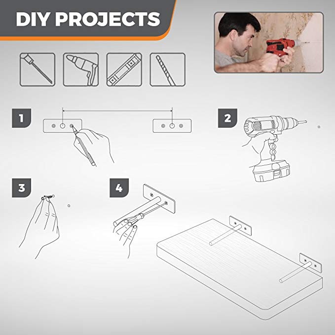 Stainless Steel Hidden Metal Floating Wall Mounted Shelf Brackets for Durability