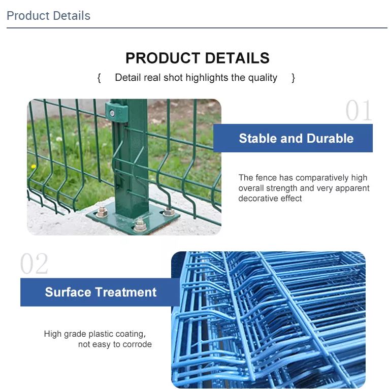 3.5mm Four Bends 3d Wire Mesh Fence 60mm*60mm / 50mm*50mm Post Size