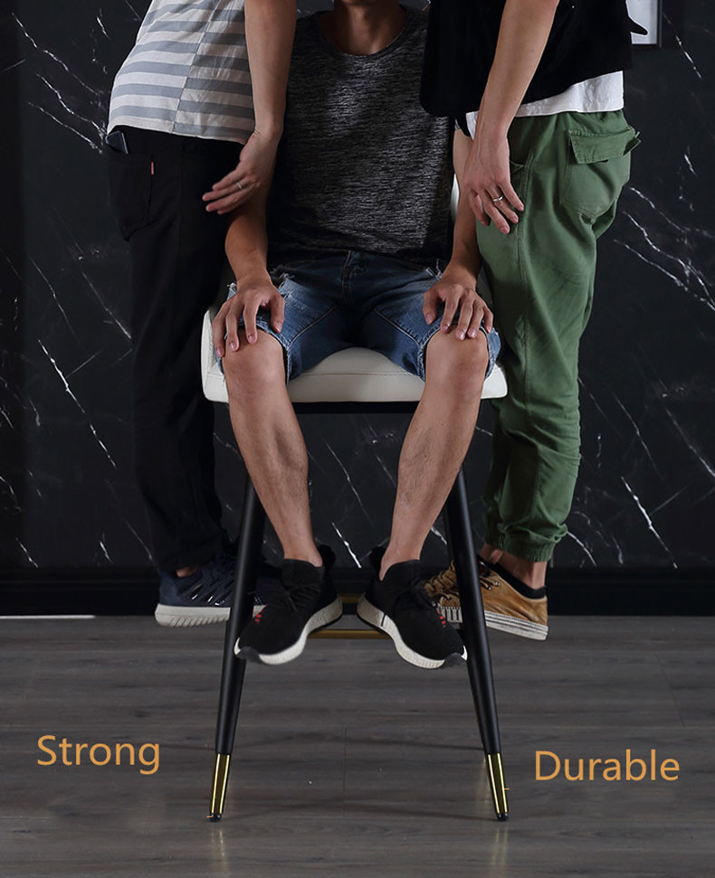 Orange 40 Inch Metal Bar Stools With Backs Modern Tall Pu Leather Commercial