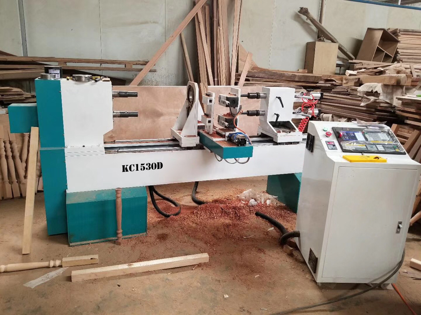 KC1530-D double spindles CNC wood lathe