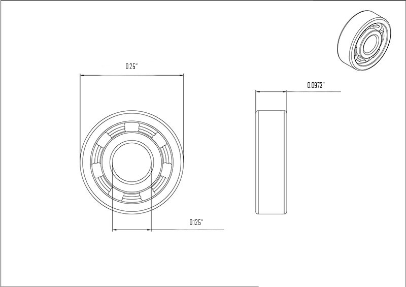 British Ceramic Medical Dental Handpiece Miniature Bearings R144 SR144 3.175*6.35*2.38mm Deep Groove Ball Bearings