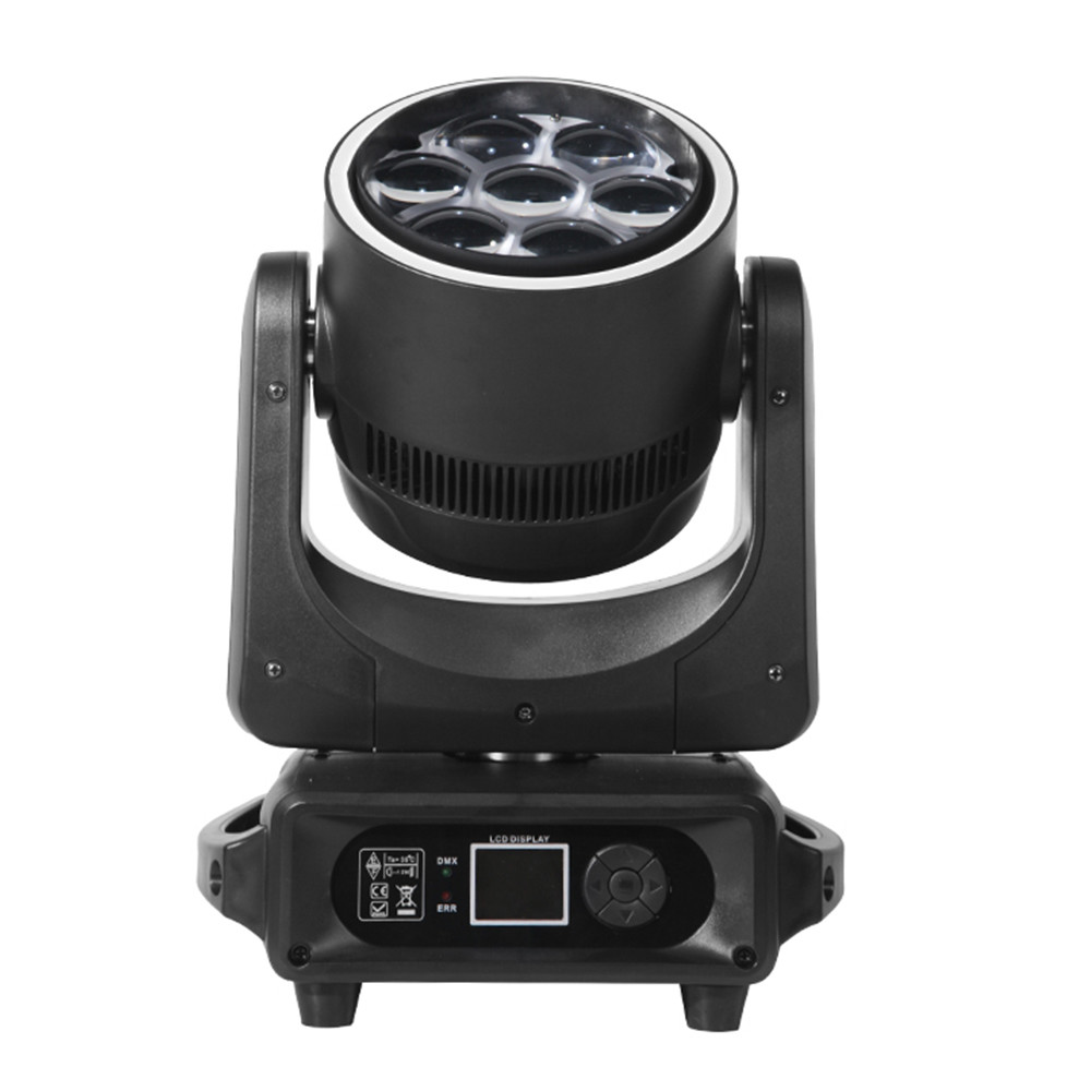 7PCS 40W RGBW 4 In1 LED Zoom Bee Eye Moving Head Light With Auxiliary Light Dj Disco Stage Party Lights