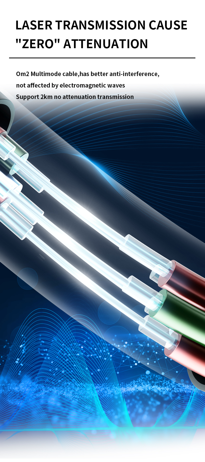 Flexible Spiral Steel Tube Armored Anti Rat Bite Fiber Optic Cable with Custom Length