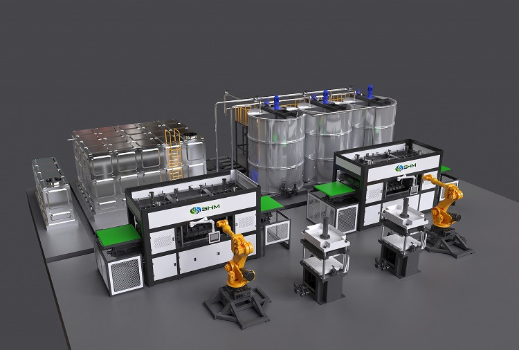Sugarcane Bagasse Disposable Tableware Making Machine / Pulp Plate Making Machine Line