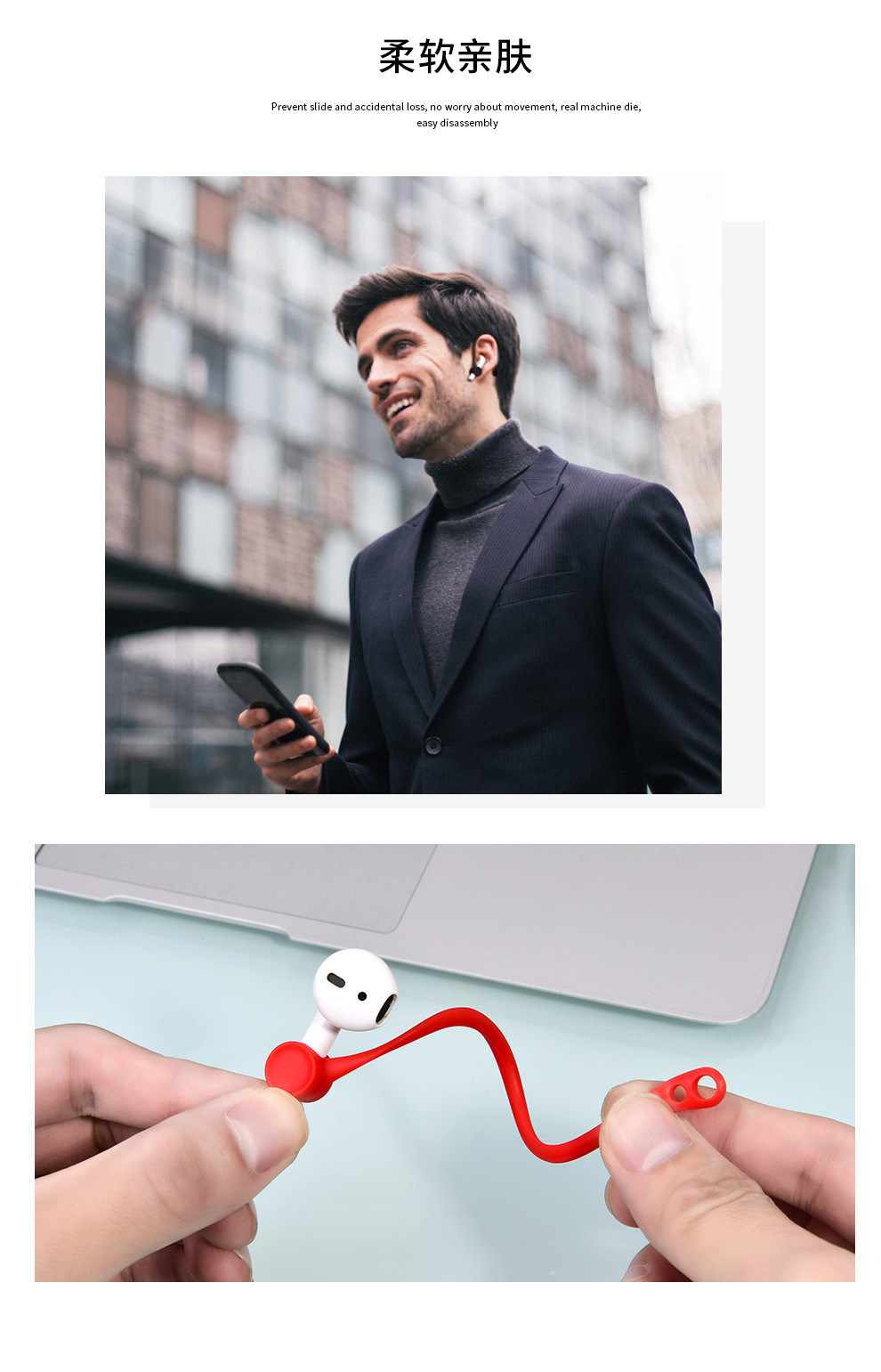 EarHooks Anti-Lost Secure Sport Ear Hook Holder Attachment Loops For Apple AirPods 1 & 2 Earphone Earbuds Earpods