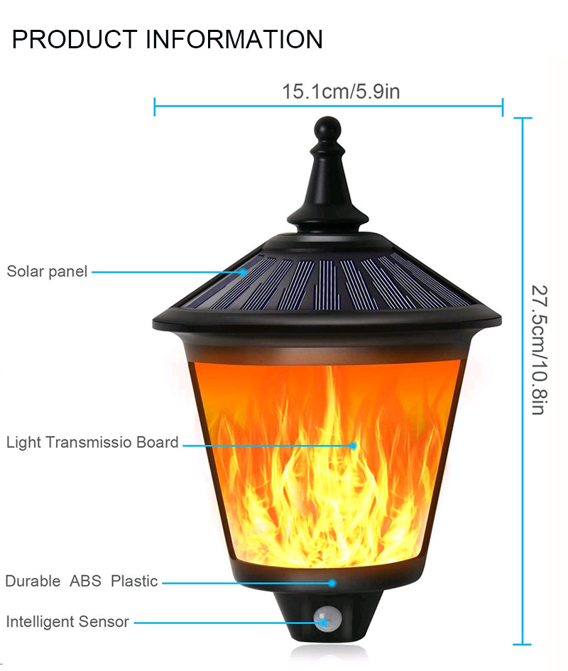 Yard Flickering Flames Wall Lights Outdoor Decorative Hanging Fire Moving Led Lantern