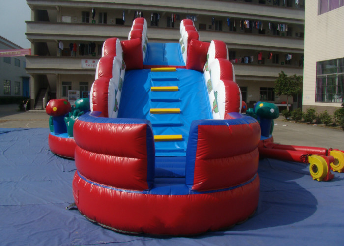 Attractive Funny Inflatable Obstacle Courses Outdoor Games Digital Printing inflatable mushroom slide