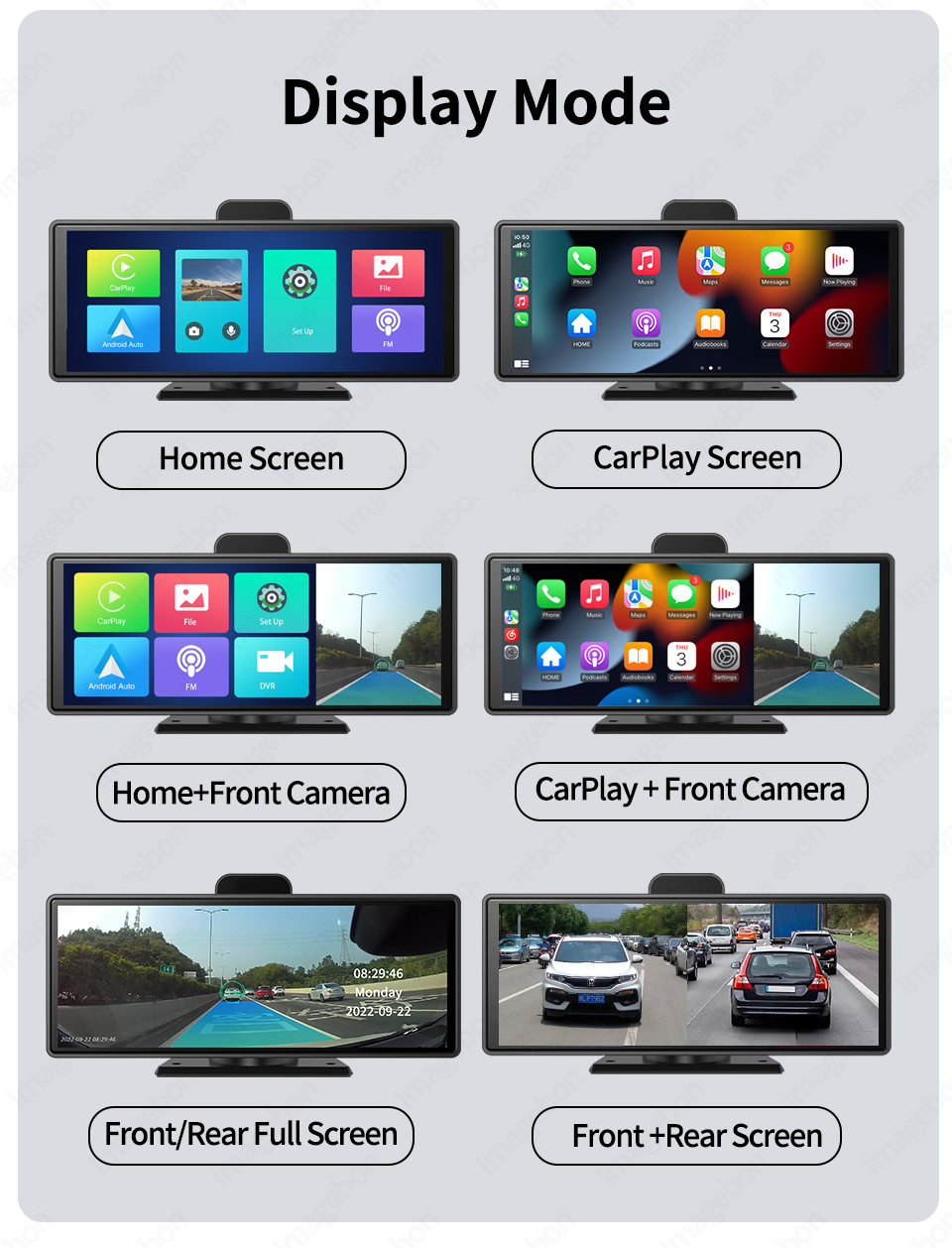 4K Android Auto ADAS WiFi Dash Cam AUX FM GPS 10.26" Car DVR CarPlay