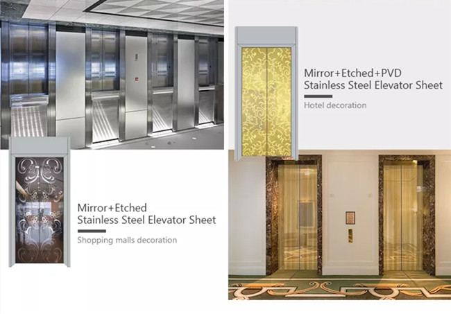 2mm Etching Decorative Stainless Steel Sheet 304 Elevator Cabin Lift Door