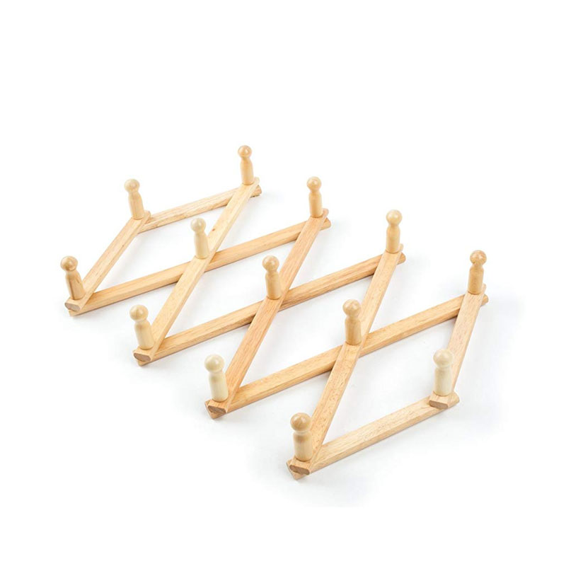 Natural Solid Bamboo Wall Coat Hook for Hanging Towels Robes and Coats 86.68x17x5cm