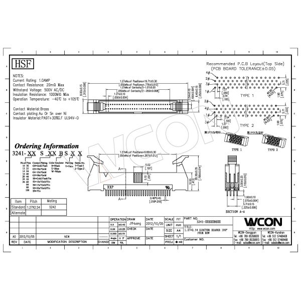 Male 100P Straight DIP Four Row Latch Header Ejector Header Brass Gold Flash