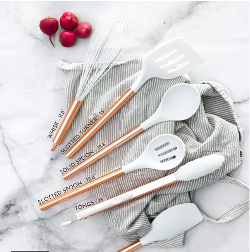 White Silicone kitchen utensil sets Utensils for Modern Cooking