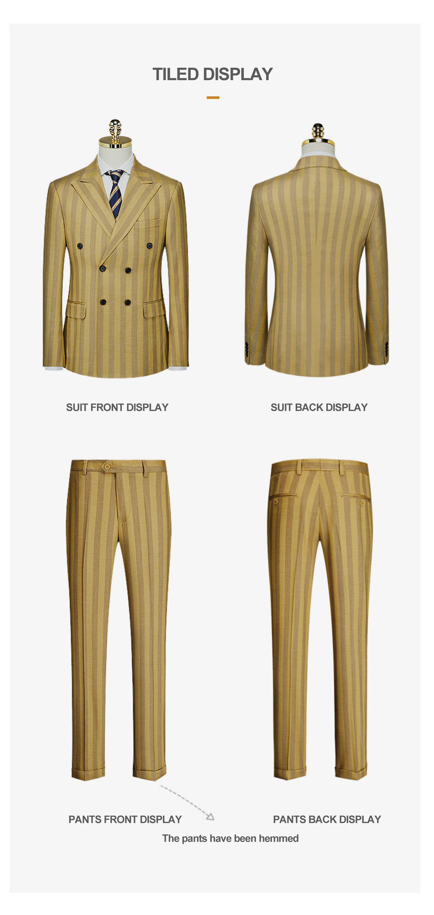 Support 7 Days Sample Order LCBZ Men's Double-Breasted Suit for Business and Weddings