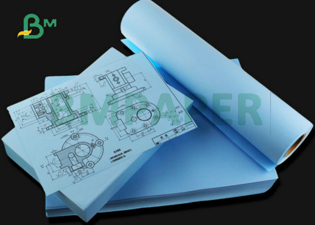 620mm x 150m  2" Core 80g Double Sided Blueprint Paper For Wide Format Inkjet Printer