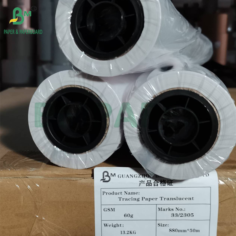 93gsm 100gsm Translucent Tracing Paper For Engineering Drawings 91cm x 70m