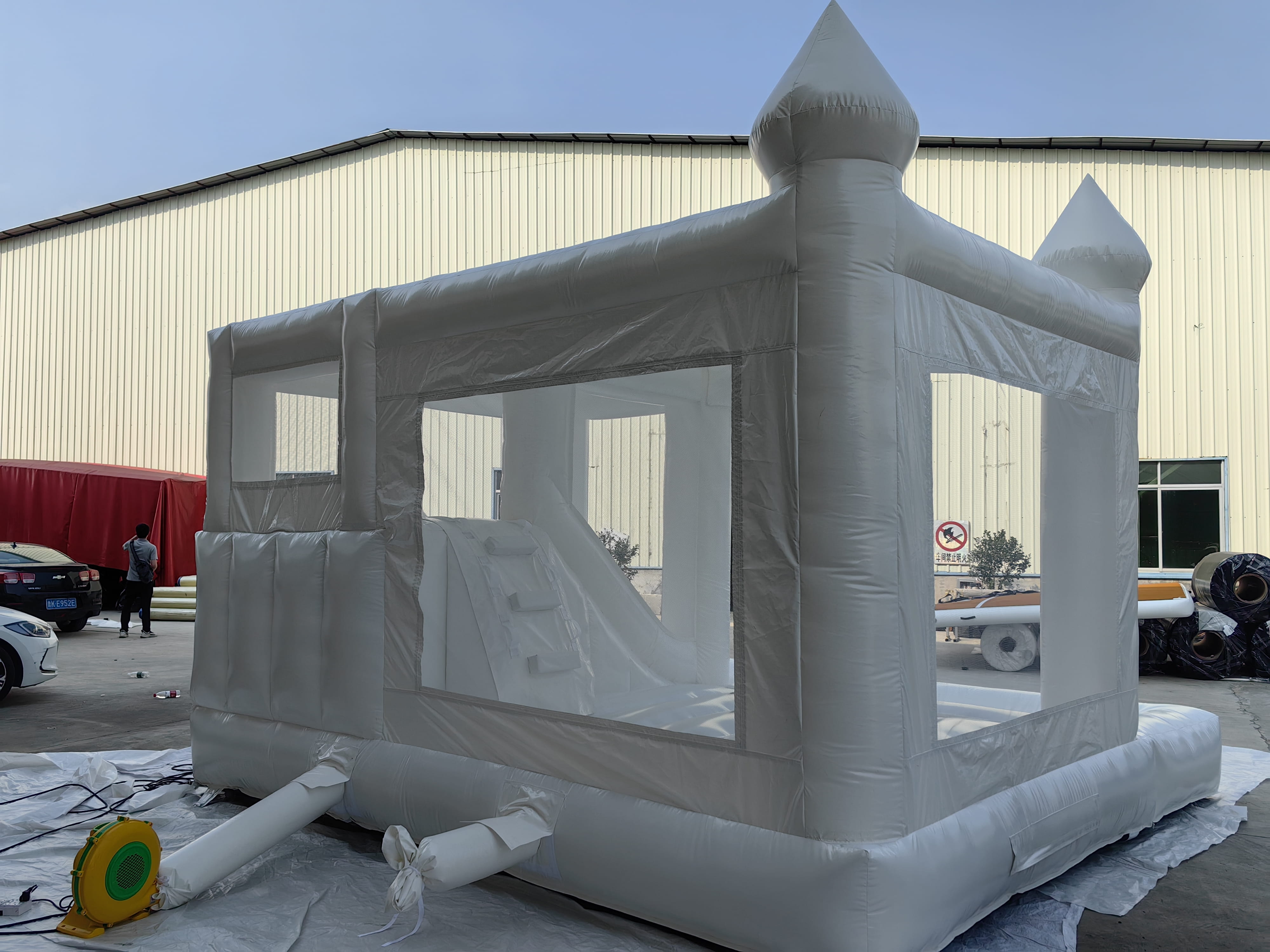PVC Commercial Bounce House Inflatable Castle With Slide For Kids