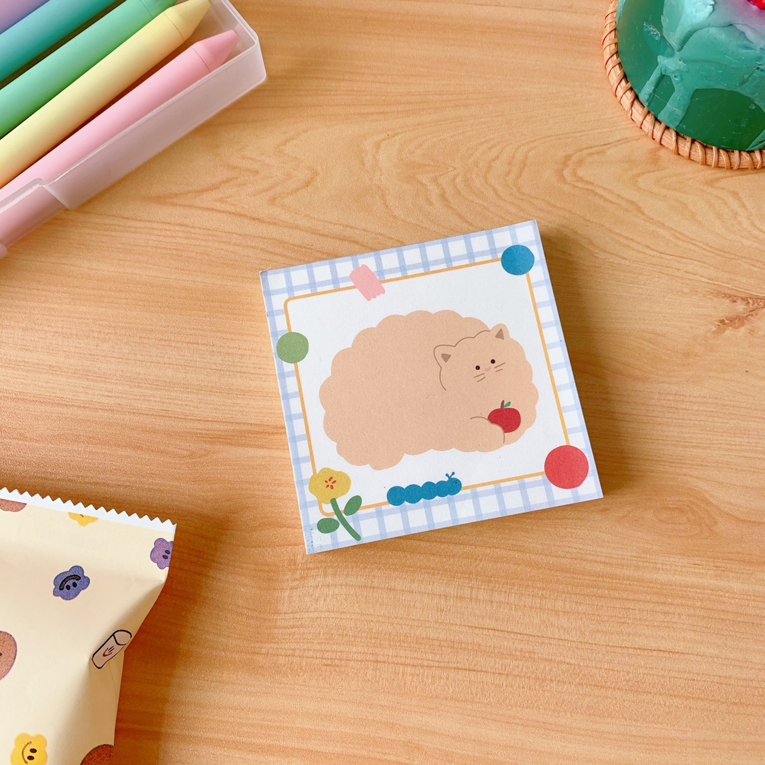 Cute Bear Self Sticky To Do List Note Pad for School Office 2022 Stationery Supplies