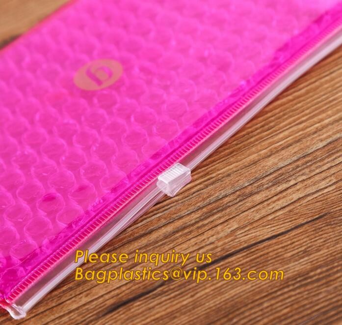 Holographic Factory Shiny gold Cosmetic bag Zipper Bubble Bag zip-lock Slider Padded Mailer metallic bubble zipper bagea