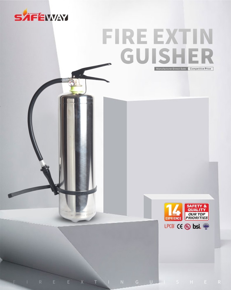 Highly Versatile Non Magnetic Fire Extinguisher Stainless Steel 6L Capacity