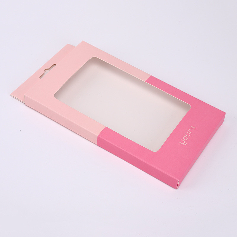 Coloured Cardboard Phone Case Packaging Box With PVC Window