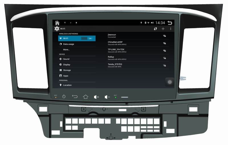 Ouchuangbo car media dvd android 4.4 system for Mitsubishi lancer 2015 with Quad Core 16G HD 1024*600