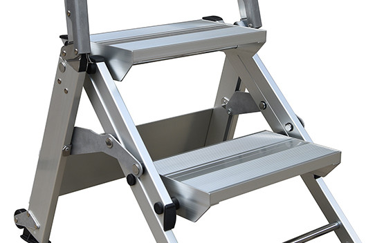 High Safety Aluminum Step Ladder Two - Step Construction For Rugged Use