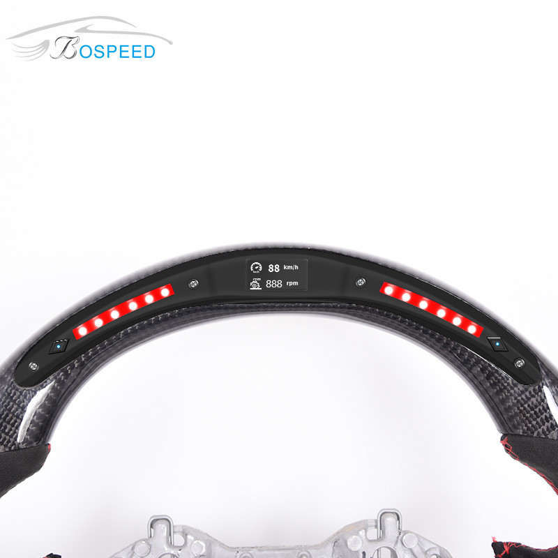 RAV4 Toyota LED Real Carbon Fiber Steering Wheel Custom Black Red 350mm