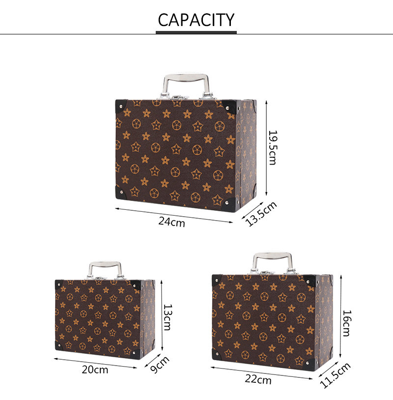 Women'S 24*13.5*19.5CM PU Lather makeup toiletry bag