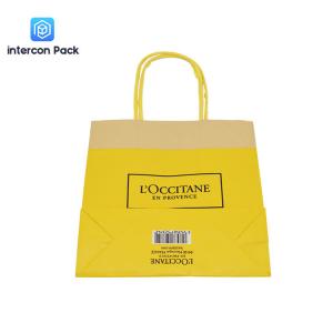 Biodegradable Kraft Food Paper Bag With Handle 7.68x7.4x2.83 Inch