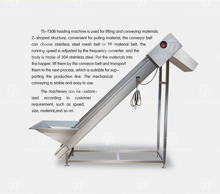 380V Belt Feeder Belt Hoist Food Conveyor Stainless Steel
