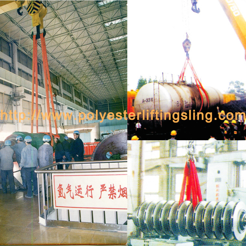 WLL 200 T Polyester Endless Round Sling Customized Length Anti Abrasion