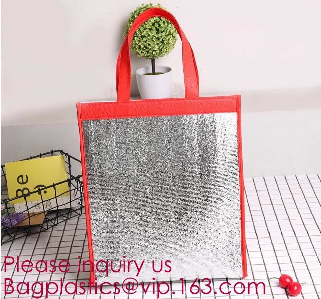 custom bulk waterproof large soft folding food delivery picnic lunch tote grocery cooler bag aluminum foil thermal bags