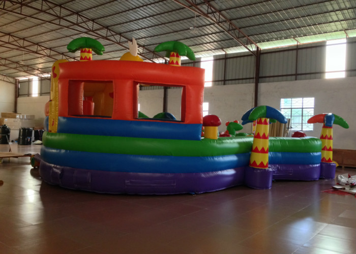 Cute inflatable dinosaur fun amusement park for kids inflatable little dino fun city on land