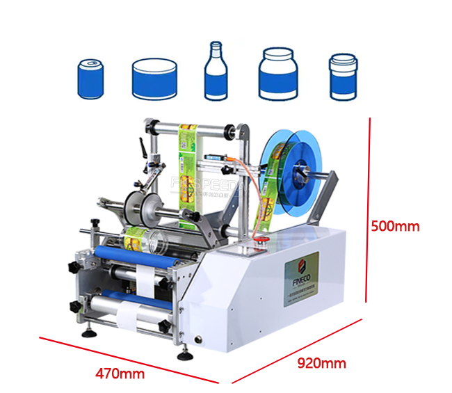 Adhesive Sticker Round Bottle Labeling Machine for Case Packaging Semi Automatic