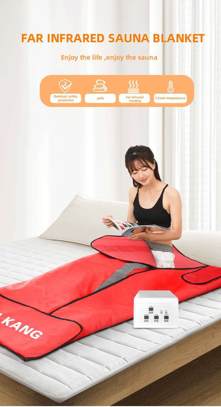Jade Tourmaline Stone Far Infrared Sauna Blanket Body Bag 110V Customised