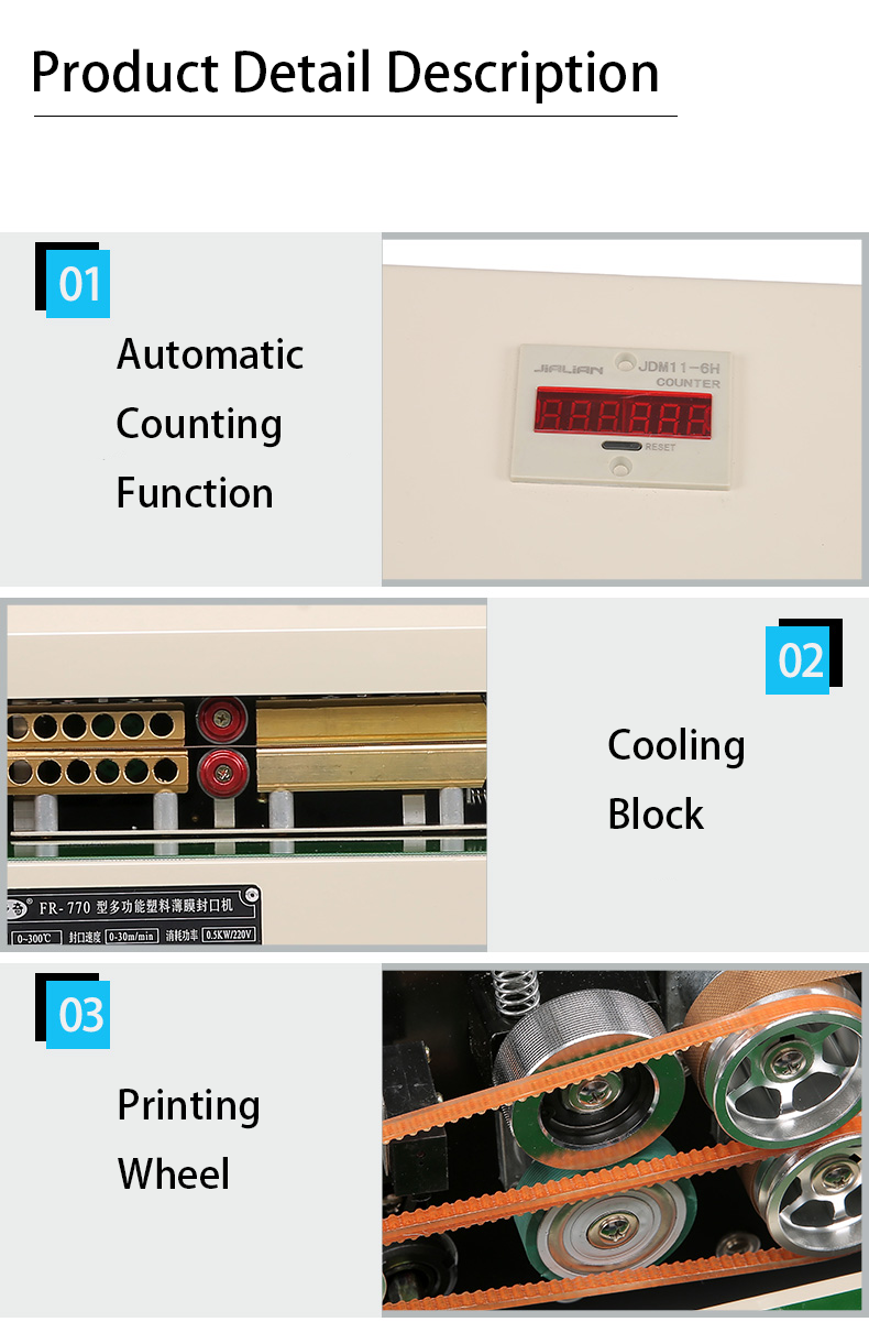 Electric Driven DUOQI FR-770C Commodity Shrink Sleeve Seaming Machine Continuous Sealing Machine with Counter