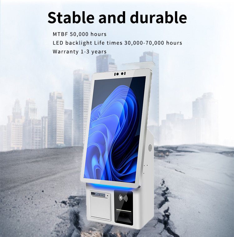 1920*1080P Resolution Indoor Restaurant Ordering Kiosk with Capacitive Touch Screen