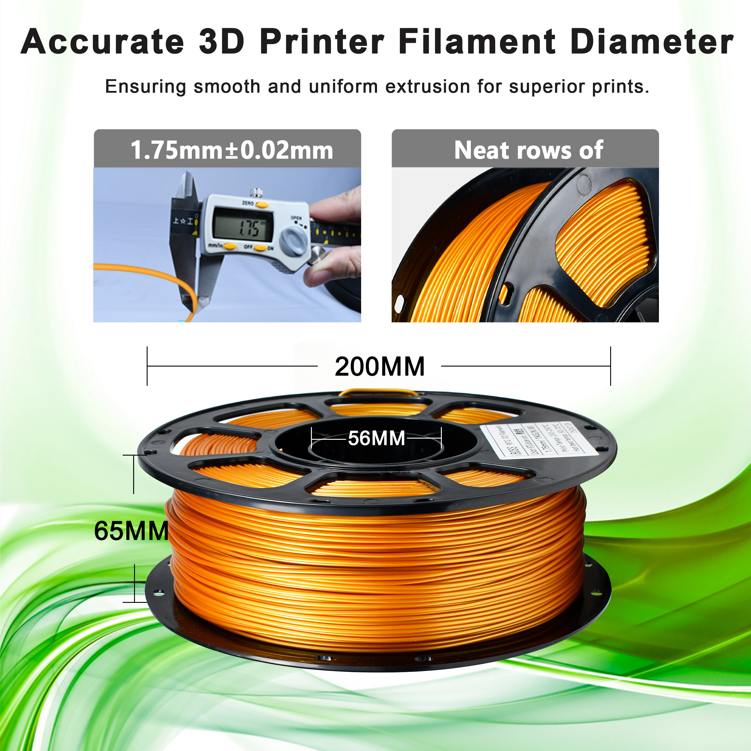 iboss Strong PETG Gold 3D Printer Filament 1.75mm Dimensional Accuracy +/- 0.02mm