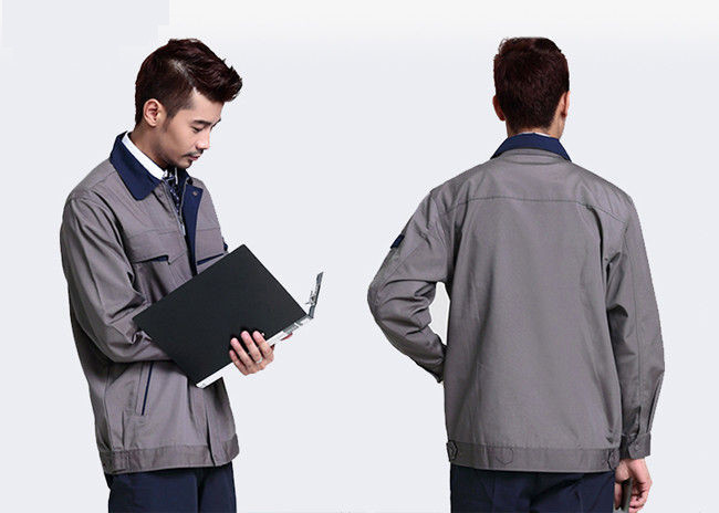 Anti - Wrinkle Outdoor Work Uniform Embroidery 100% Polyester Fiber Blended With Cotton