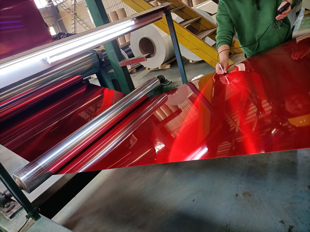 Blue And Gold Color Mirror Finish Aluminum Coil Coated Mirror Aluminium Material