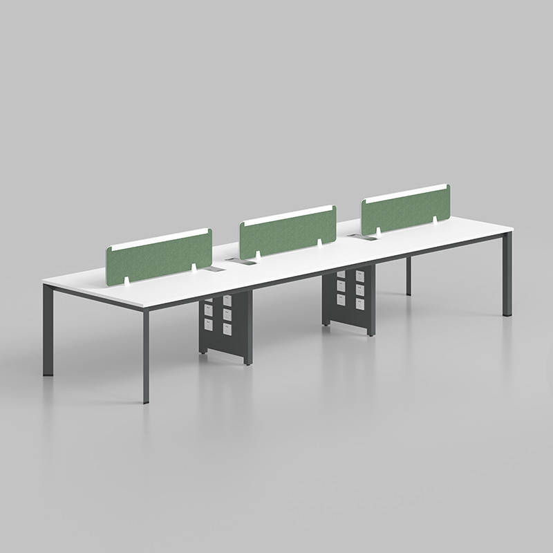 Wooden Office Furniture White Office Computer Desk 4 Seater Workstation