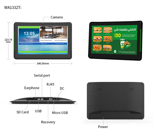 NFC RFID POE Conference Room Digital Signage 10 Point Capacitive Touch