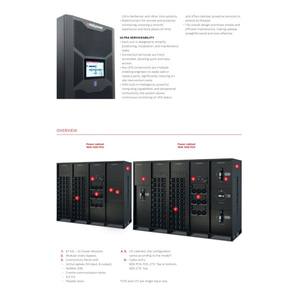 Riello Multi Power2 Scalable Modular UPS 1000-1600KVA Three Phase Online UPS for Data Centers