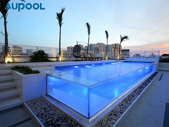 Private Villa Garden Acrylic Glass Pool Resistant To Weather Floor Swimming Pool